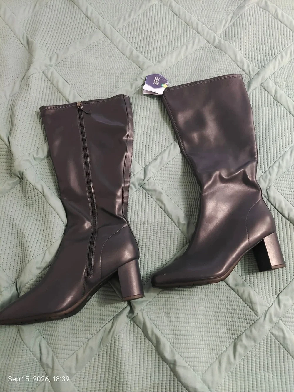 New Aerosoles Micah Tall Knee High Boot Women’s Navy Blue,Sz 10W with minor Stor